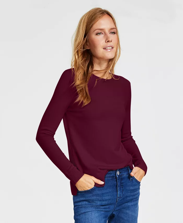 

Небольшой свитер с круглым вырезом, созданный для Macy's Style & Co, красный
