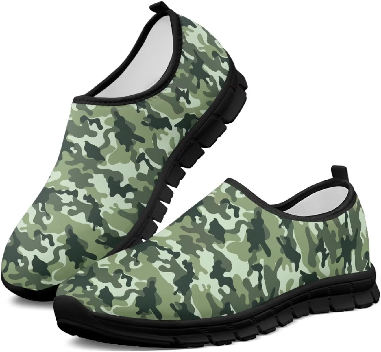 

Мужские слипоны Howilath, повседневные кроссовки для бега, противоскользящие лоферы, обувь без шнурков для путешествий и тренировок, Army Camouflage