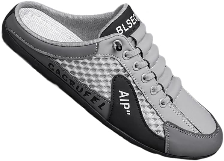 

Удобные мужские тапочки Hhhchpm больших размеров - дышащие, нескользящие, спортивные сандалии и сандалии для прогулок на открытом воздухе, модный дизайн с цветовыми блоками, серый