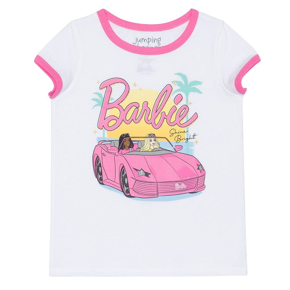 

Футболка Jumping Beans Barbie Sunset Convertible Drive для девочек 4–12 лет с рисунком звонка, белый