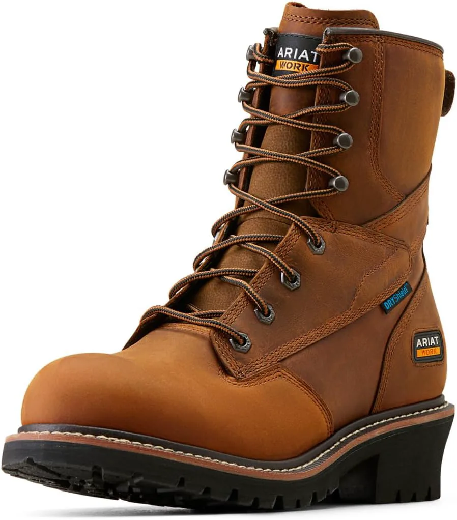 Мужские рабочие ботинки ARIAT Logger Shock Shield водонепроницаемые, коричневый