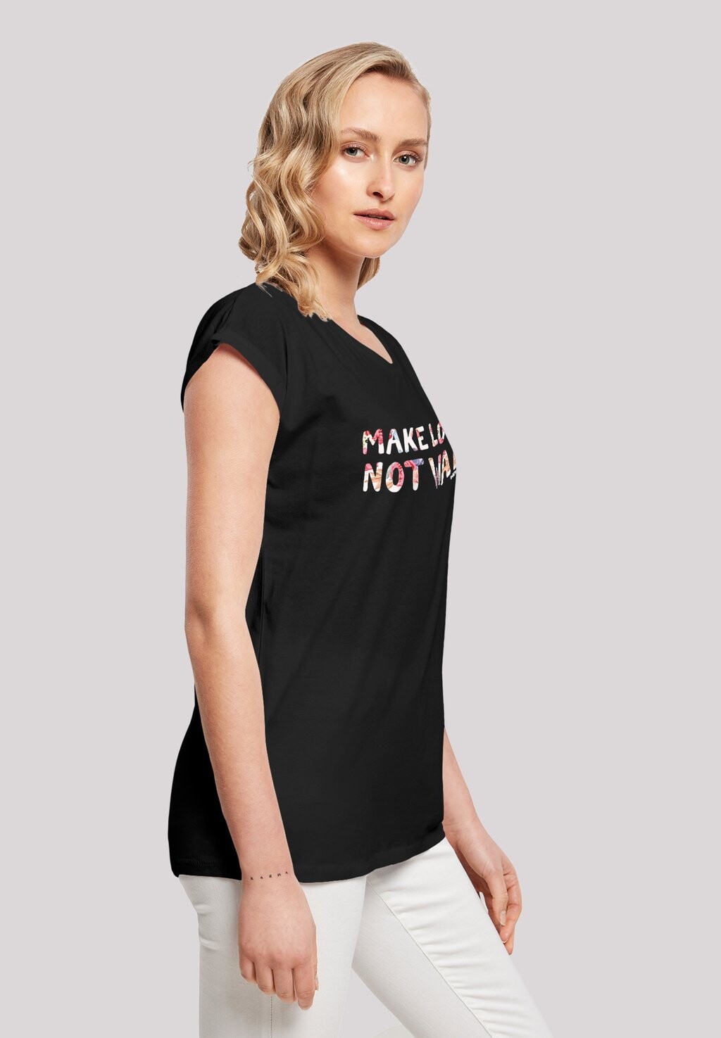 

Футболка с принтом MAKE LOVE NOT WAR F4NT4STIC, черный
