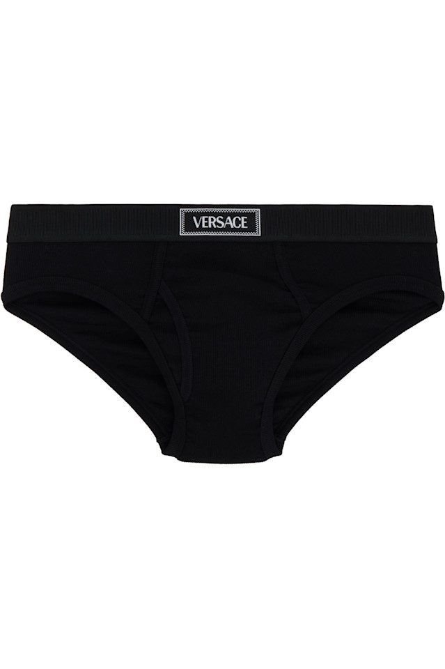 

90S винтажные трусы с логотипом Versace Underwear, черный