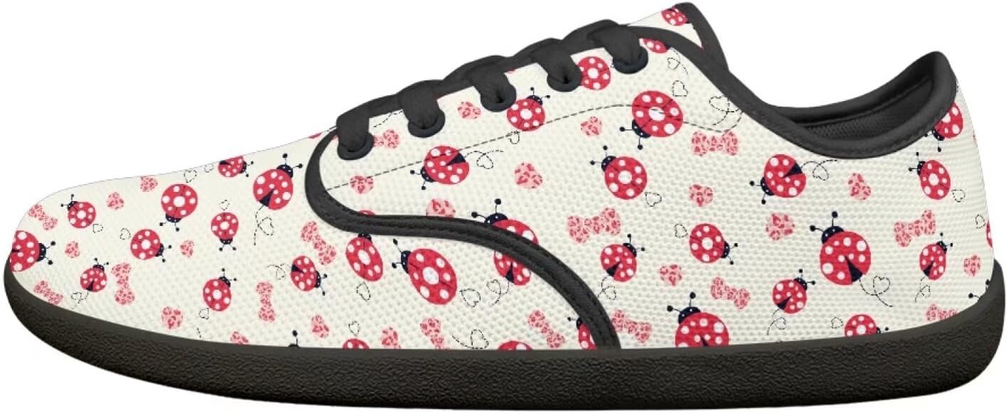 

Кроссовки Binienty Barefoot для женщин и мужчин, унисекс, без шнурков, для тенниса, ходьбы, походов и кемпинга, Ladybug Bow
