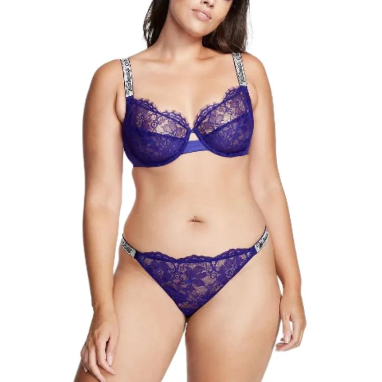 Victoria's Secret Женские стринги 1 шт, цвет темно-синий фиолетовый — фото 2