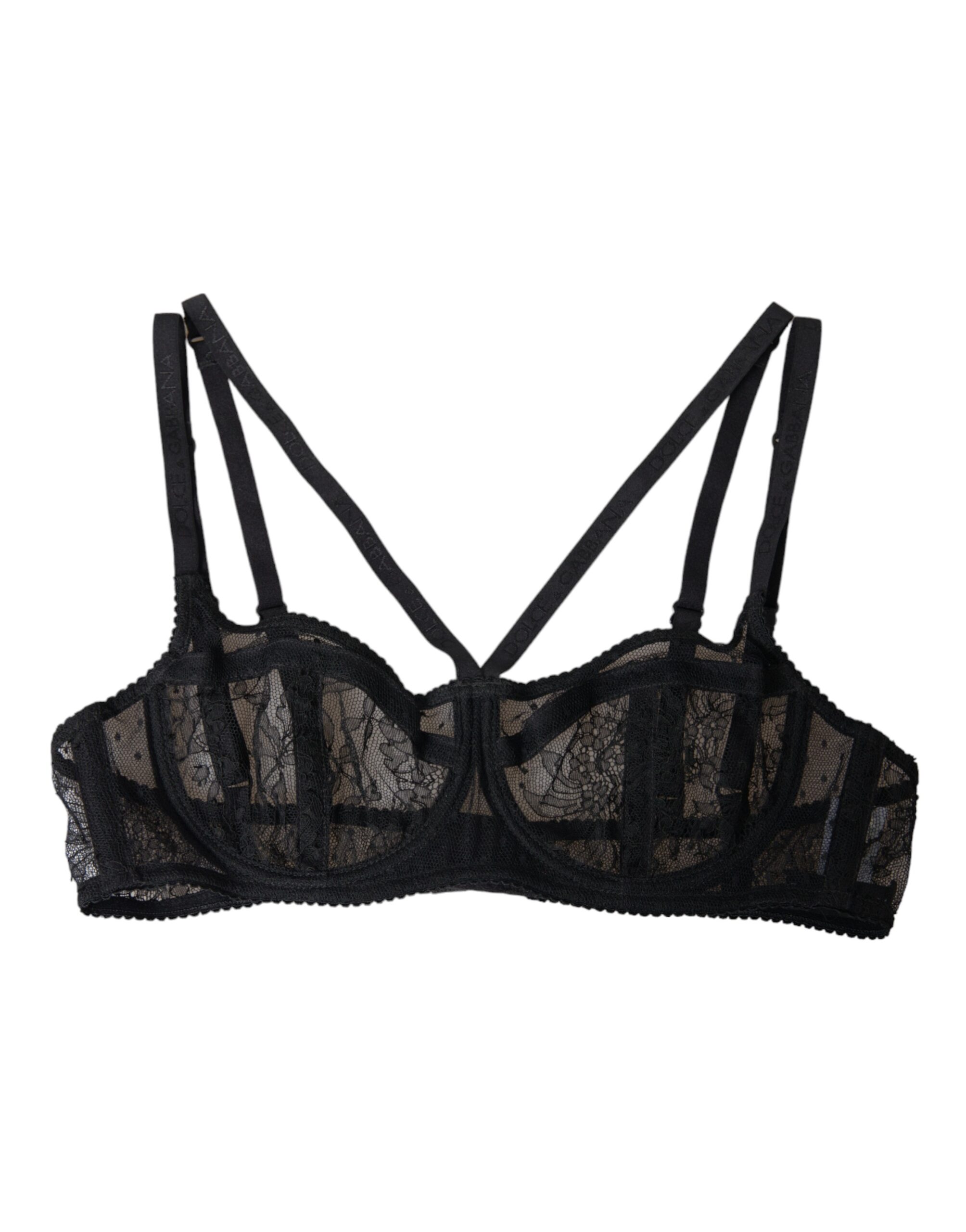 

Черное кружевное нейлоновое нижнее белье Balconcino Bra Dolce & Gabbana