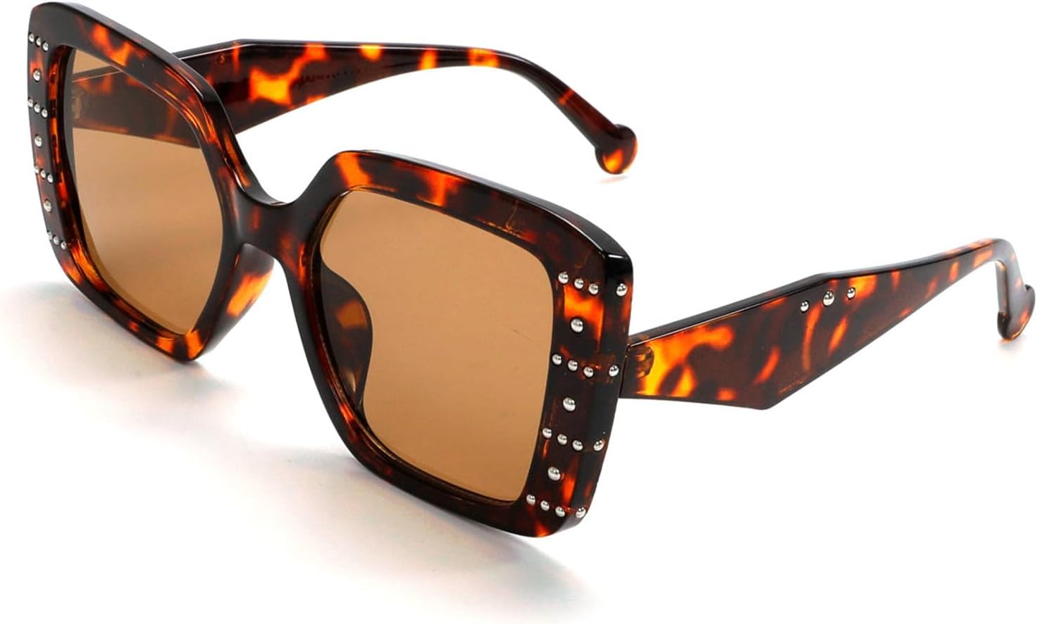 

Солнцезащитные очки Willochra Fashion Square для женщин и мужчин, модные солнцезащитные очки с заклепками, увеличенная толстая оправа, защита от УФ-излучения UV400, C6