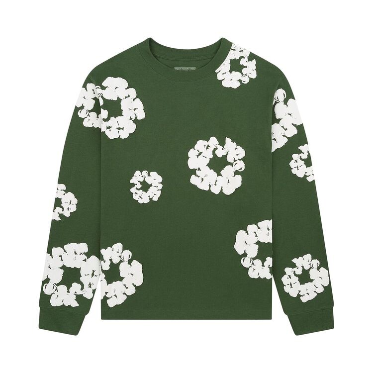 

Футболка Denim Tears Long-Sleeve Wreath Tee Green, зеленый