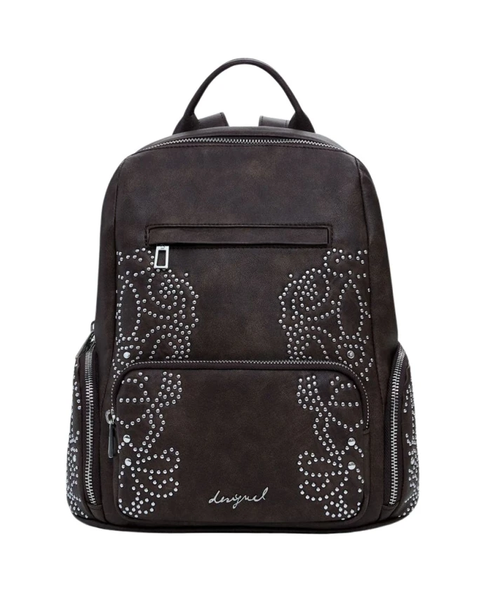 

Коричневый женский рюкзак с заклепками Desigual, коричневый