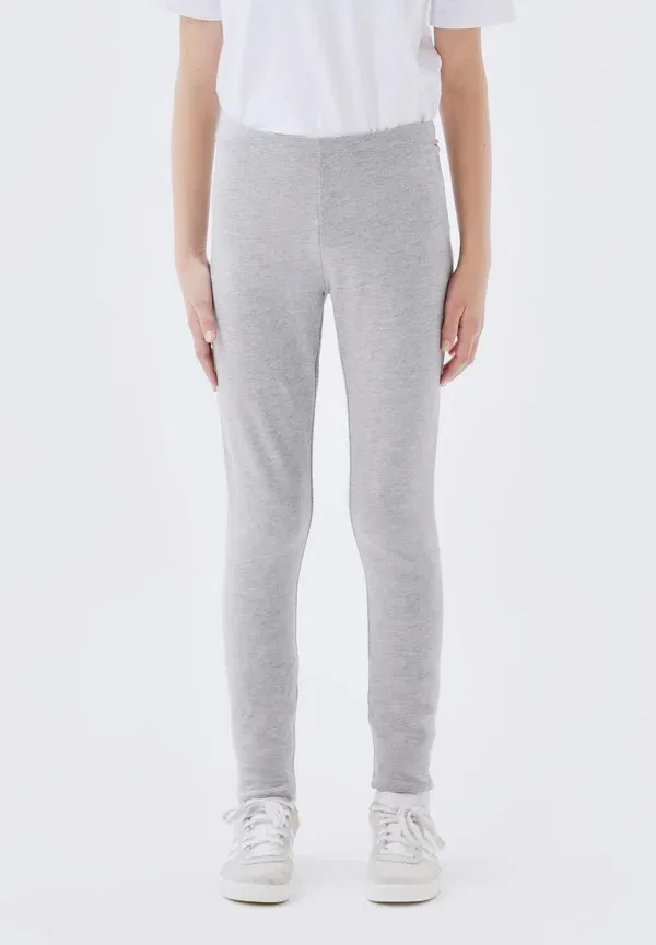 Брюки Name It Nfdavina solid swe bru noos leggings, серый меланж