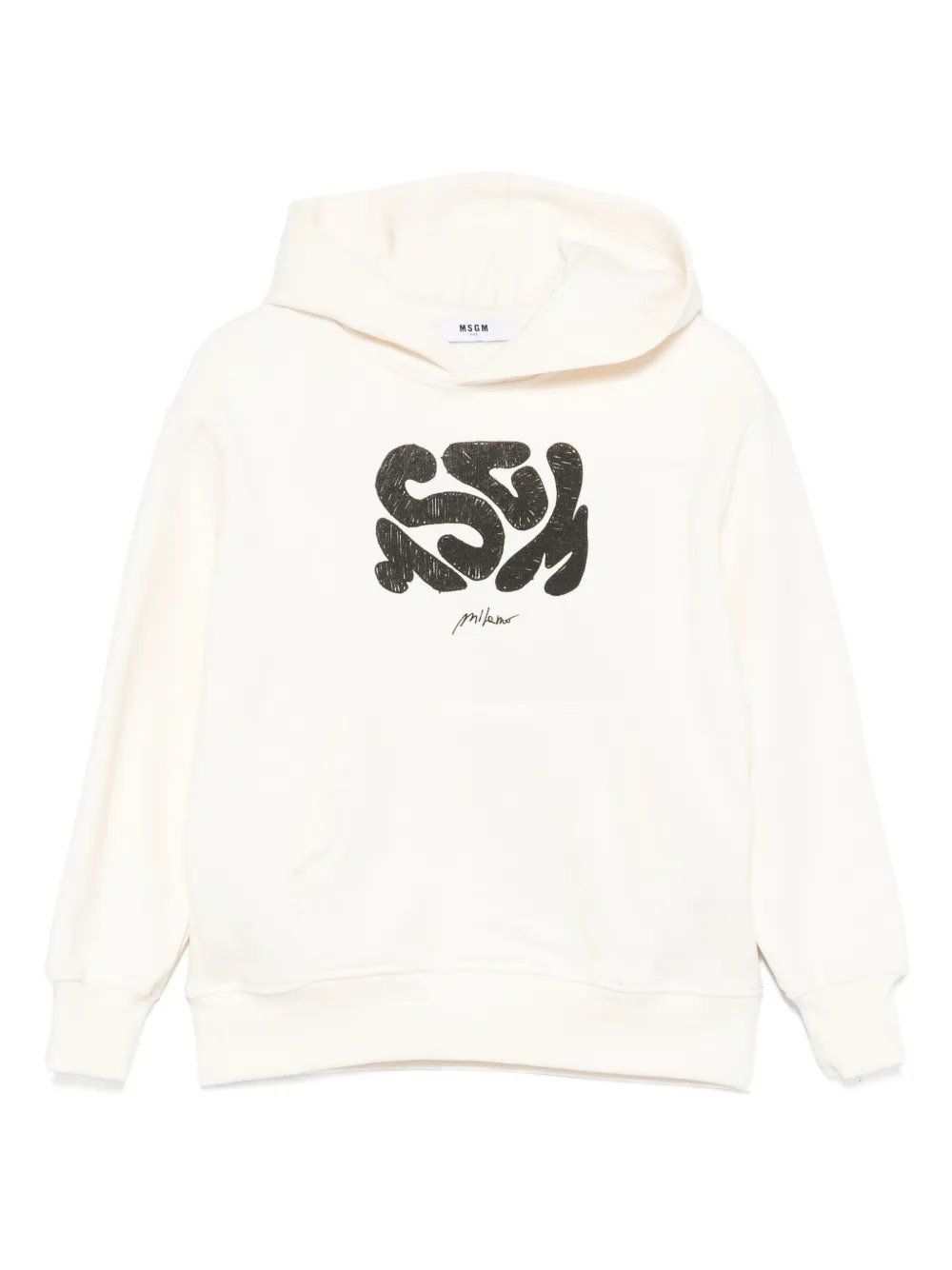 

Толстовка с капюшоном и абстрактным принтом MSGM Kids, нейтральный