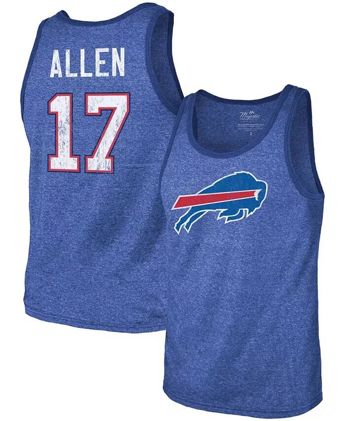 

Мужская майка-топ Josh Allen Royal Buffalo Bills с именем и номером Tri-Blend Fanatics