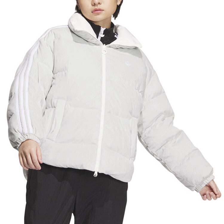 Пуховик женский светло-серый Adidas Originals — фото 3