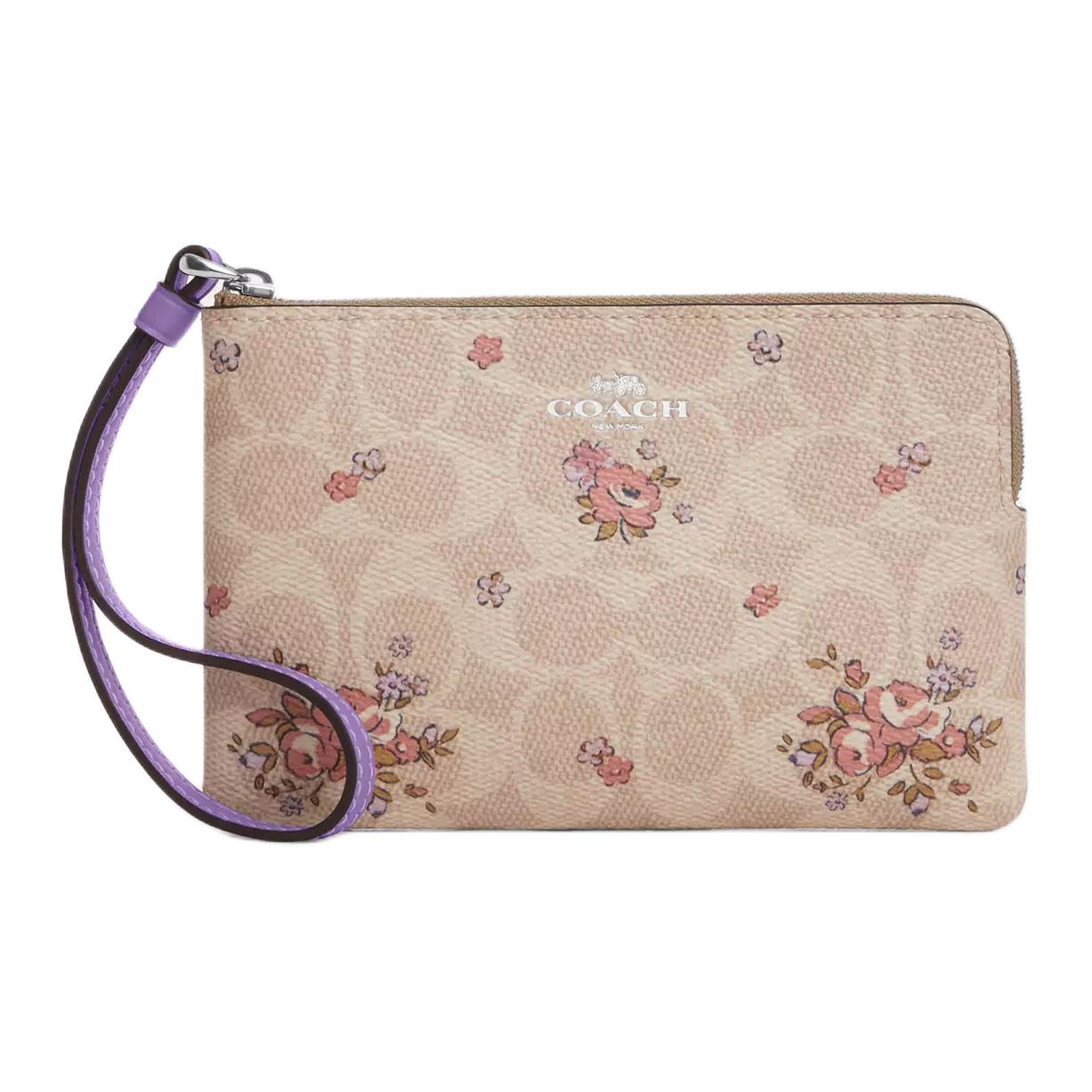 

COACH Угловая молния с покрытием холщовая клатч