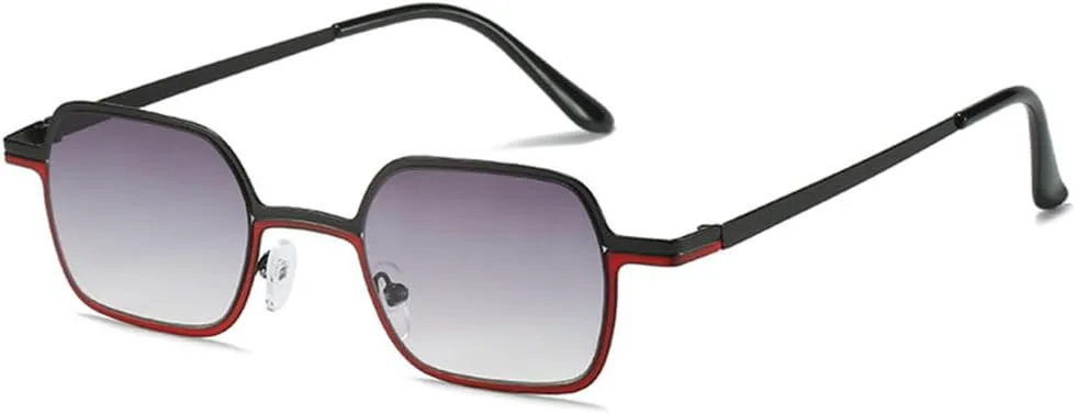 

Модные квадратные солнцезащитные очки для женщин, винтажные безободковые очки с градиентными линзами, солнцезащитные очки для мужчин MTZJH, Black Red Gradient