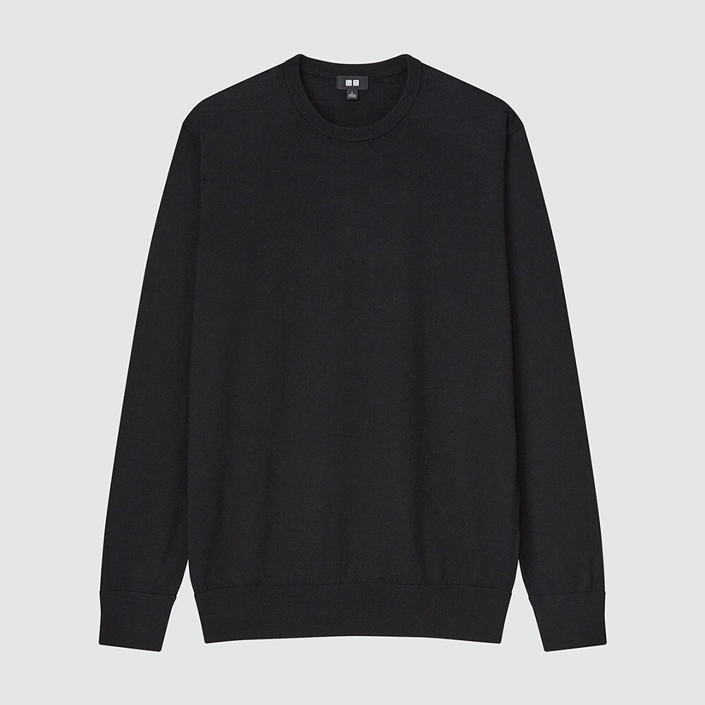 

Джемпер с круглым вырезом из мериноса Uniqlo, черный