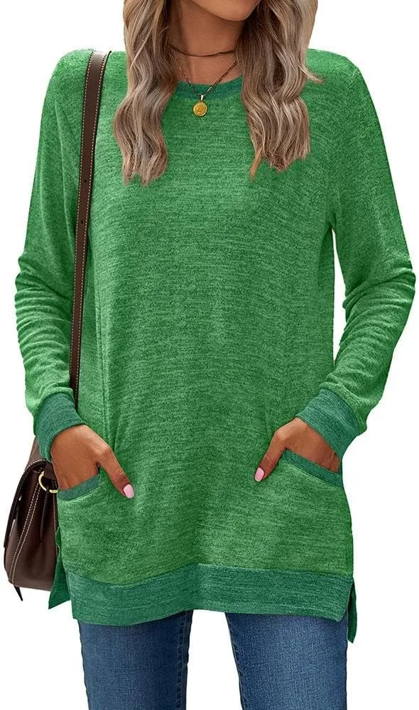 

FMCHICO женский свитшот с длинным рукавом и цветными блоками