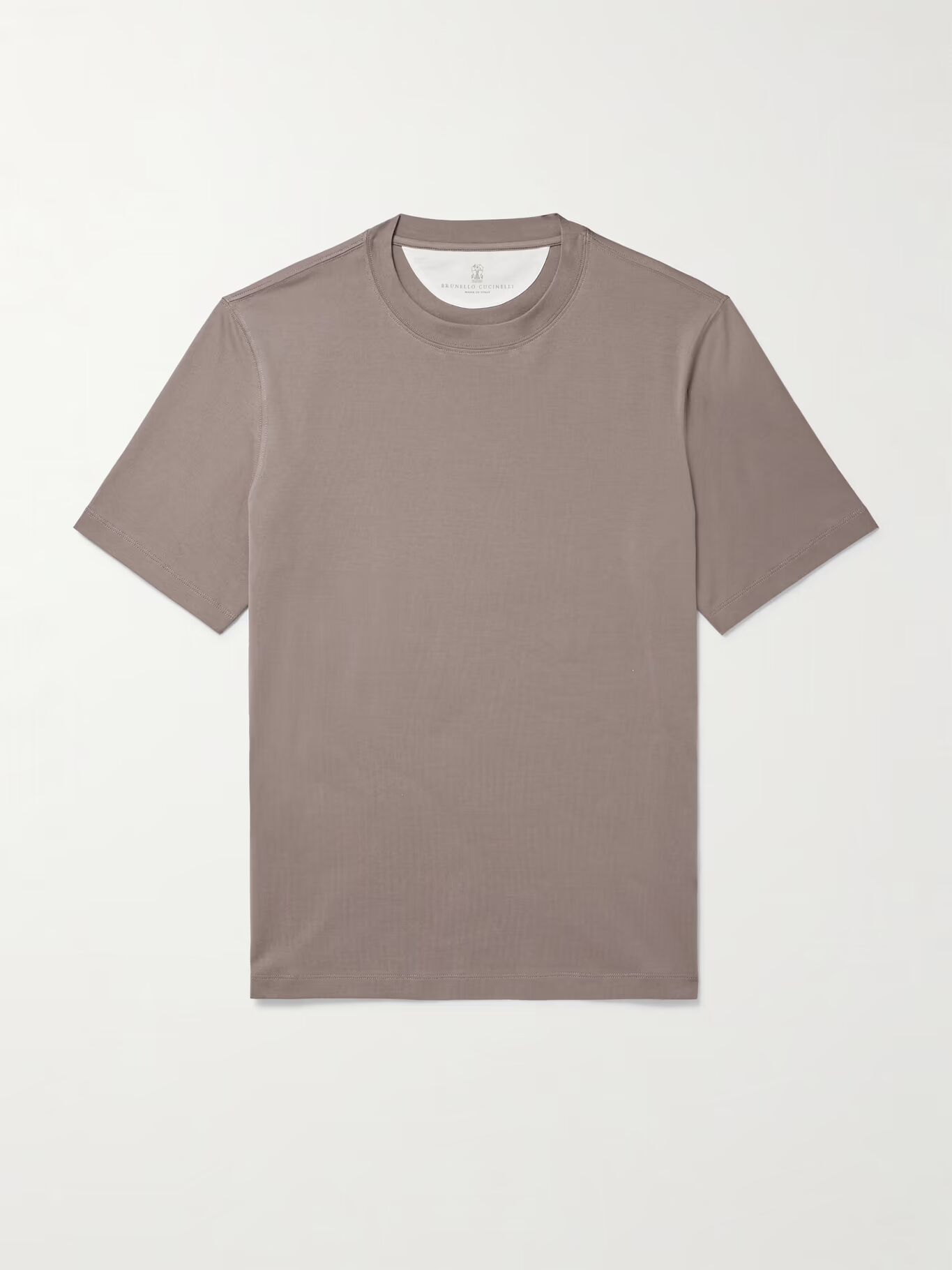 

Футболка из хлопкового джерси BRUNELLO CUCINELLI, коричневый