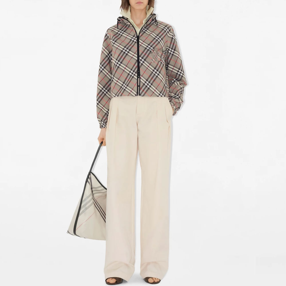 Куртка Burberry реверсивная клетчатая, светло-фиолетовый серый — фото 3