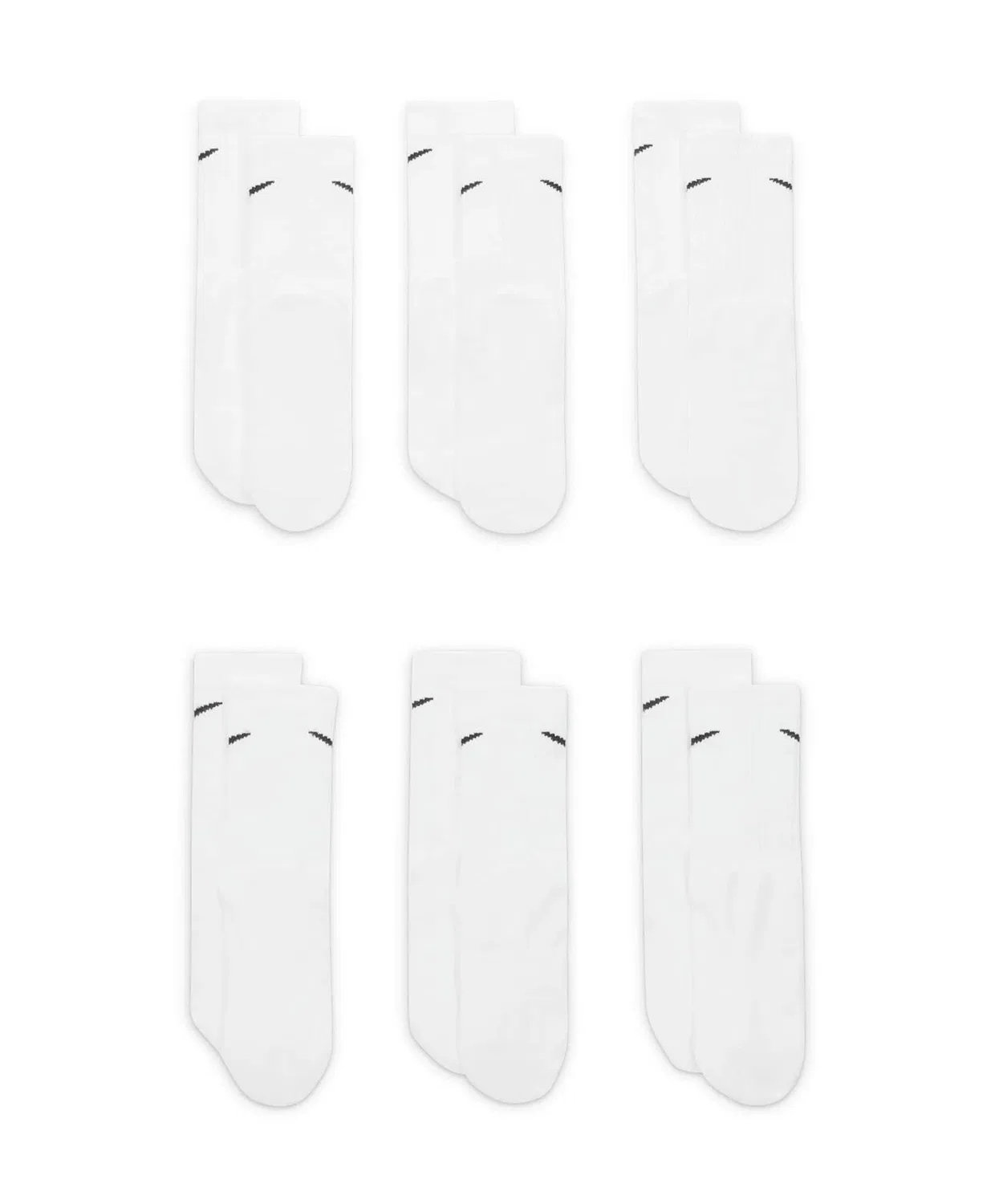 Носки Nike Everyday Kids Cushioned Crew 6 пар белые — фото 3