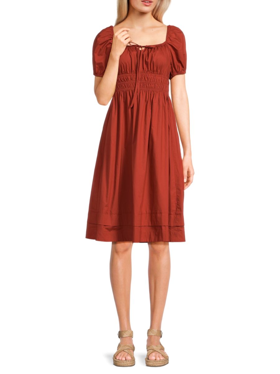 

Хлопковое платье А-силуэта длиной до колена stellah, цвет Rust