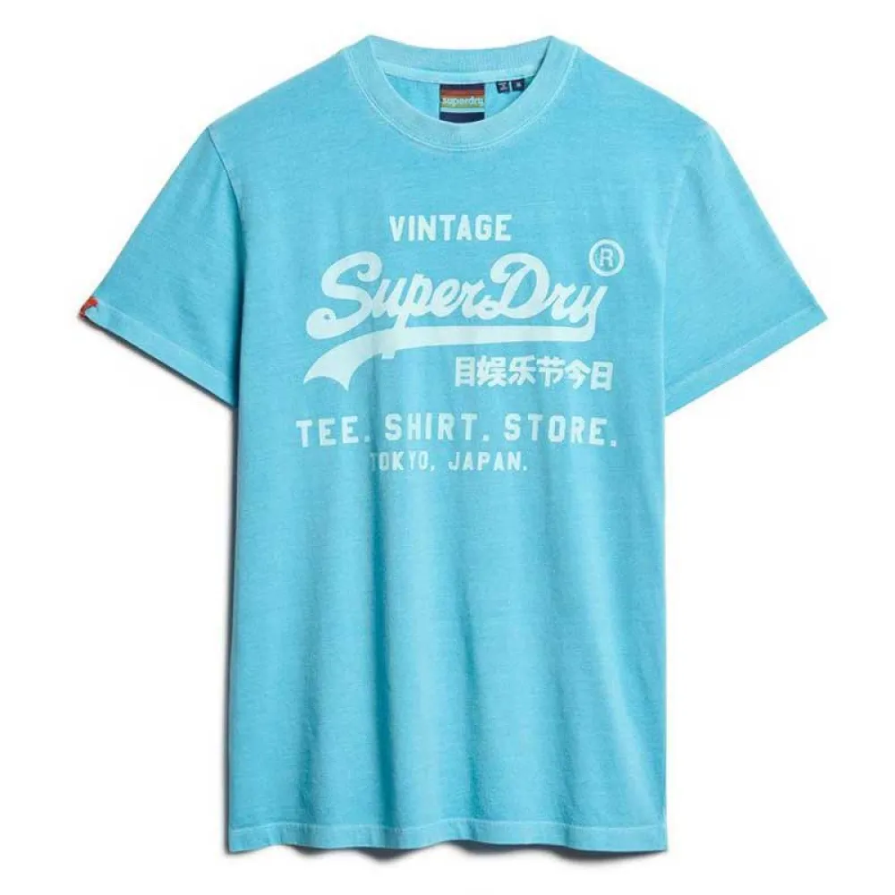 

Футболка с коротким рукавом Superdry Vl Neon Relaxed, синий