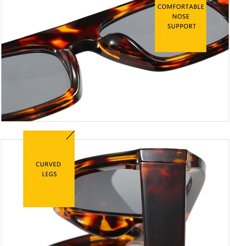 

Роскошные солнцезащитные очки для женщин в винтажном стиле с толстой оправой и леопардовым принтом. Модные женские очки Polygon Eyewear generic, Black Tea