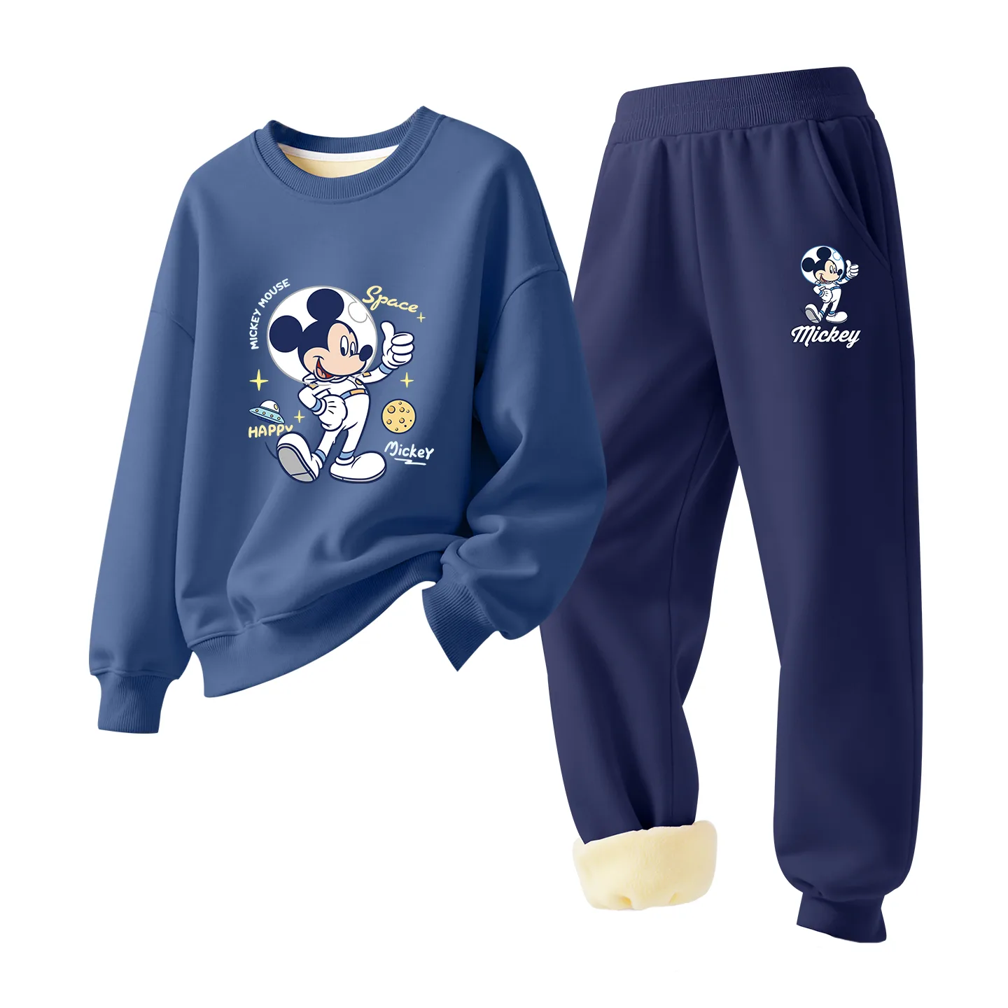 Детский спортивный костюм с круглым вырезом Disney, [Thickened Lamb's Wool]Universe Indigo+Astronaut K Navy Blue