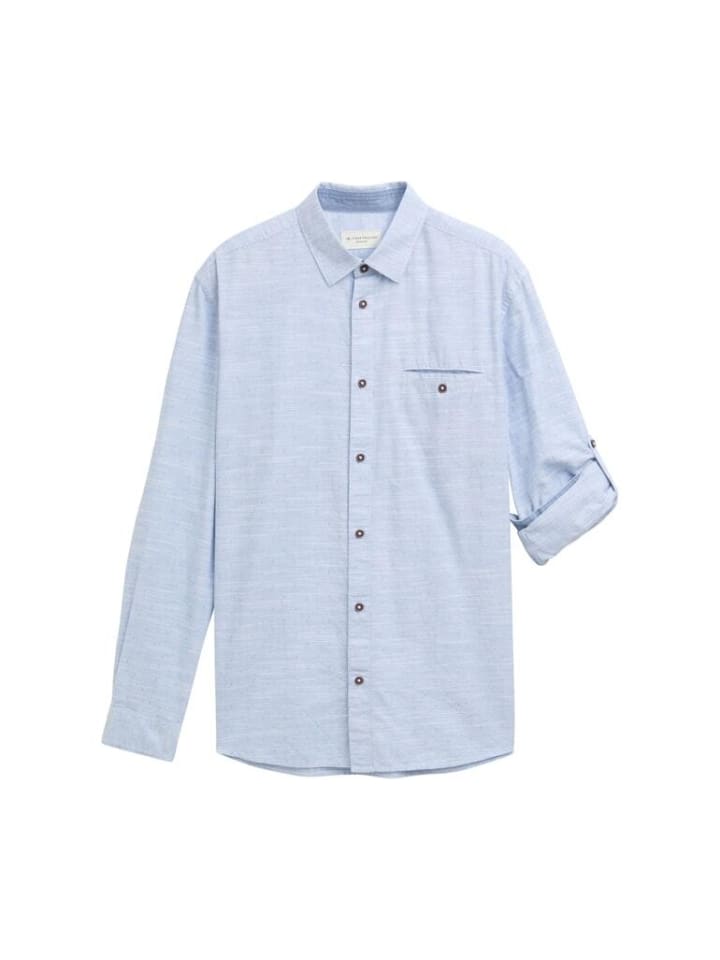 

Рубашка Tom Tailor, цвет navy white fil a fil dobby