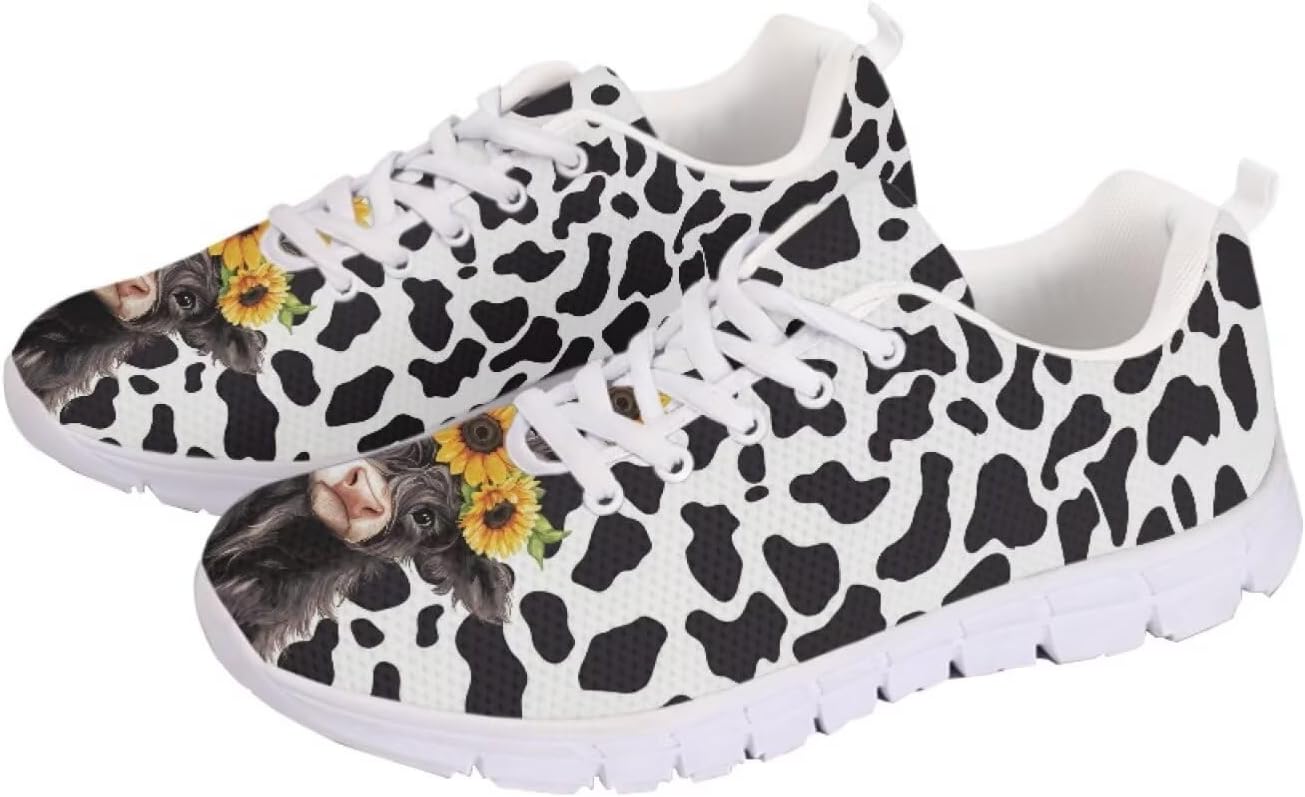 

Кроссовки chaqlin для женщин и мужчин, дышащие сетчатые беговые кроссовки, противоскользящие повседневные спортивные прогулочные кроссовки, Cute Highland Cow