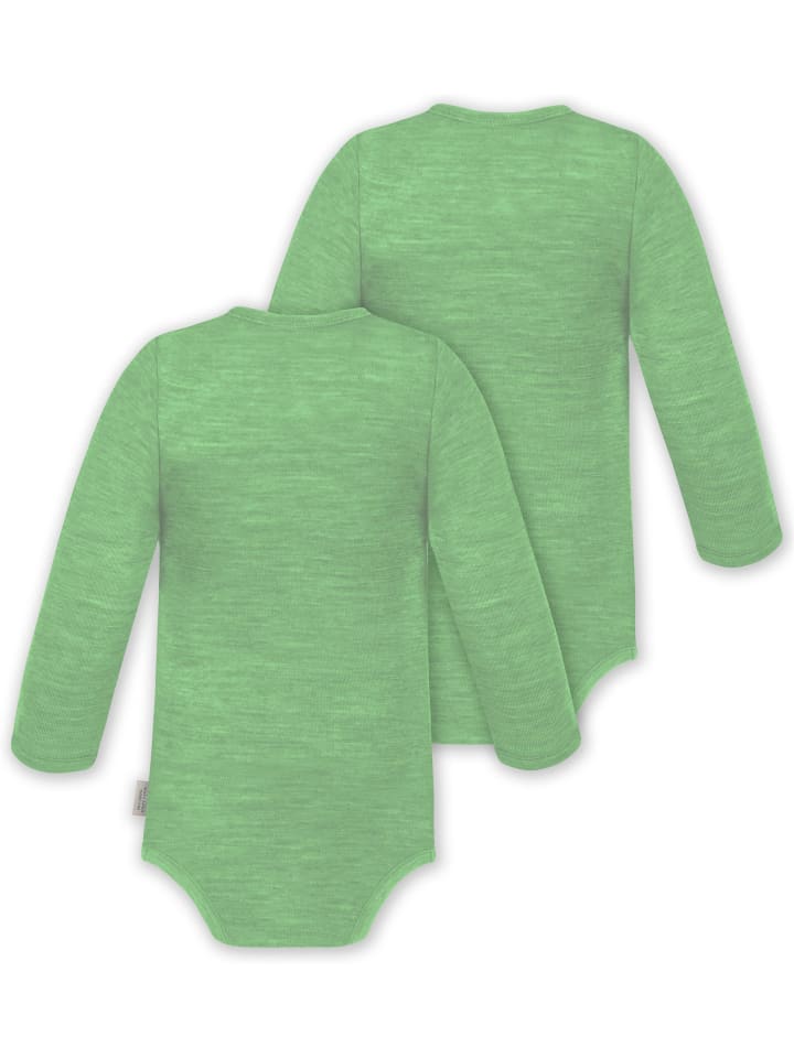Normani Outdoor Sports Комплект из 2 детских боди с длинными рукавами из мериносовой шерсти, цвет Окленд, зеленый — фото 2