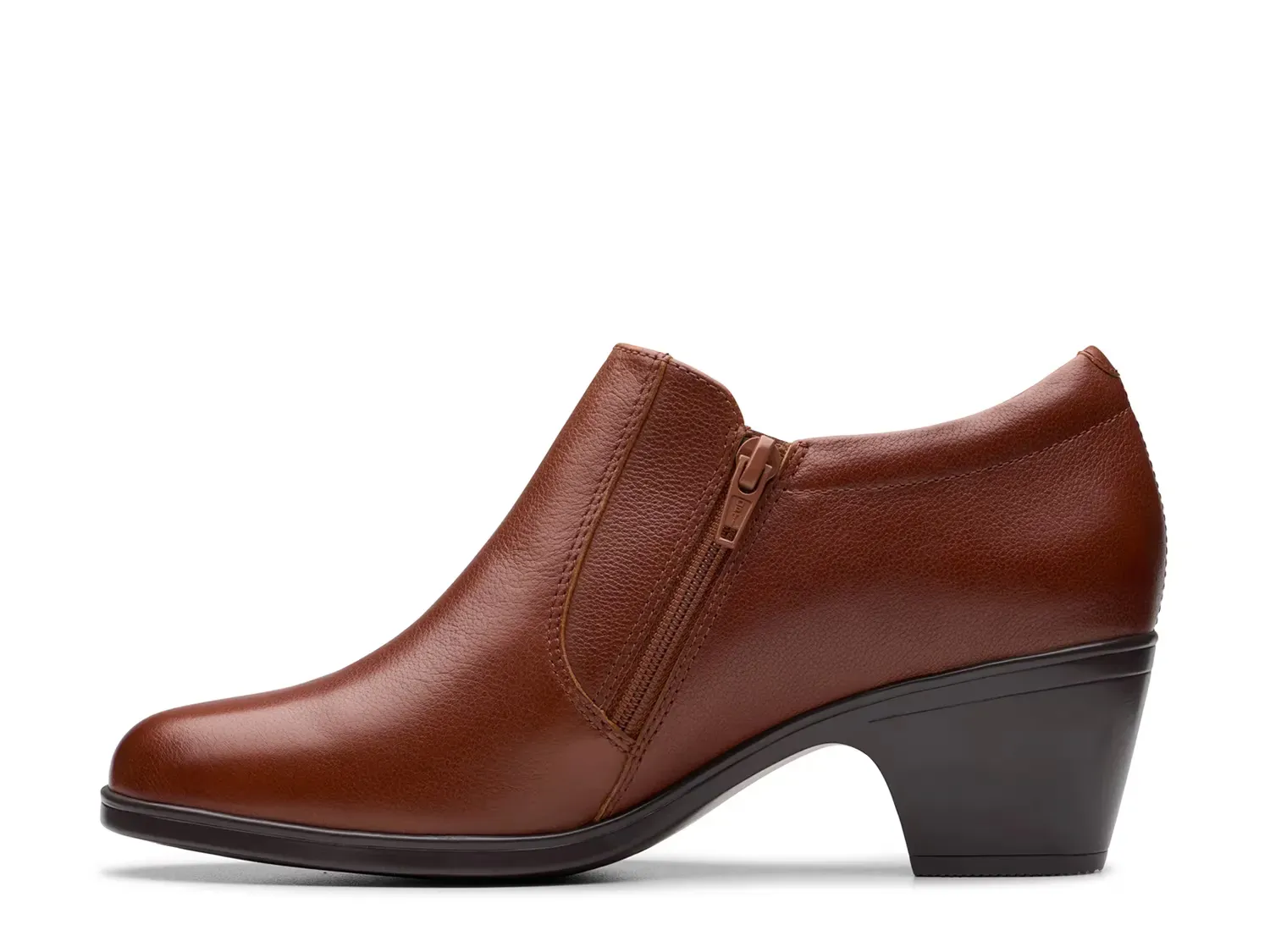 Ботильоны женские Clarks Emily Reyna кожаные на блочном каблуке, коричневый — фото 2