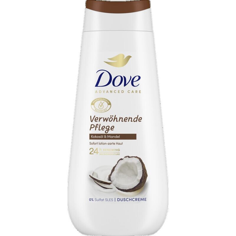 

Крем для душа Advanced Care Уход за телом Кокосовое масло и миндаль Dove, 225 ml