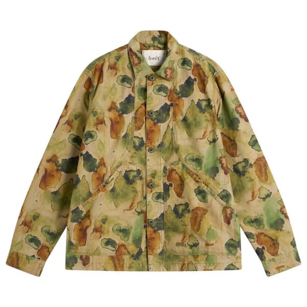 

Рубашка-рубашка Berry riptop с акварельным камуфляжным рисунком Foret, зеленый print