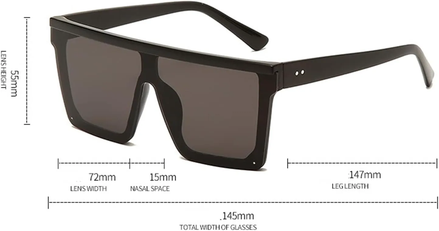 

Модные солнцезащитные очки в крупной квадратной оправе для мужчин и женщин, для отдыха на природе, пляжа и солнечных ванн (Цвет: C, Размер: Средний) MTZJH, One Color