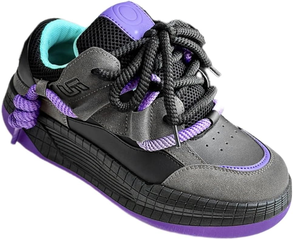 

Мужские кроссовки с толстой подошвой - дышащие, противоскользящие, с амортизирующей стелькой, легкие и удобные, подходят для улицы и повседневной носки Fmshi, пурпурный