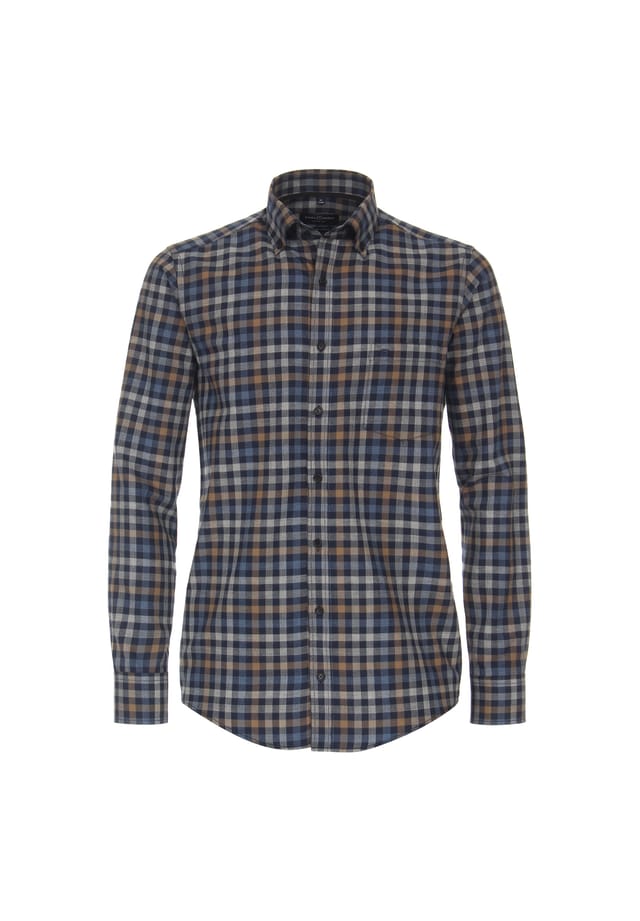 

Рубашка повседневная "зеленая" коллекция клетчатый повседневный крой Casamoda, синий