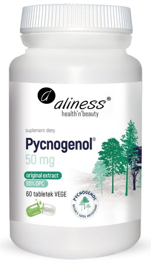 

Aliness, Pycnogenol экстракт коры сосны 65% 50 мг 60 таблеток