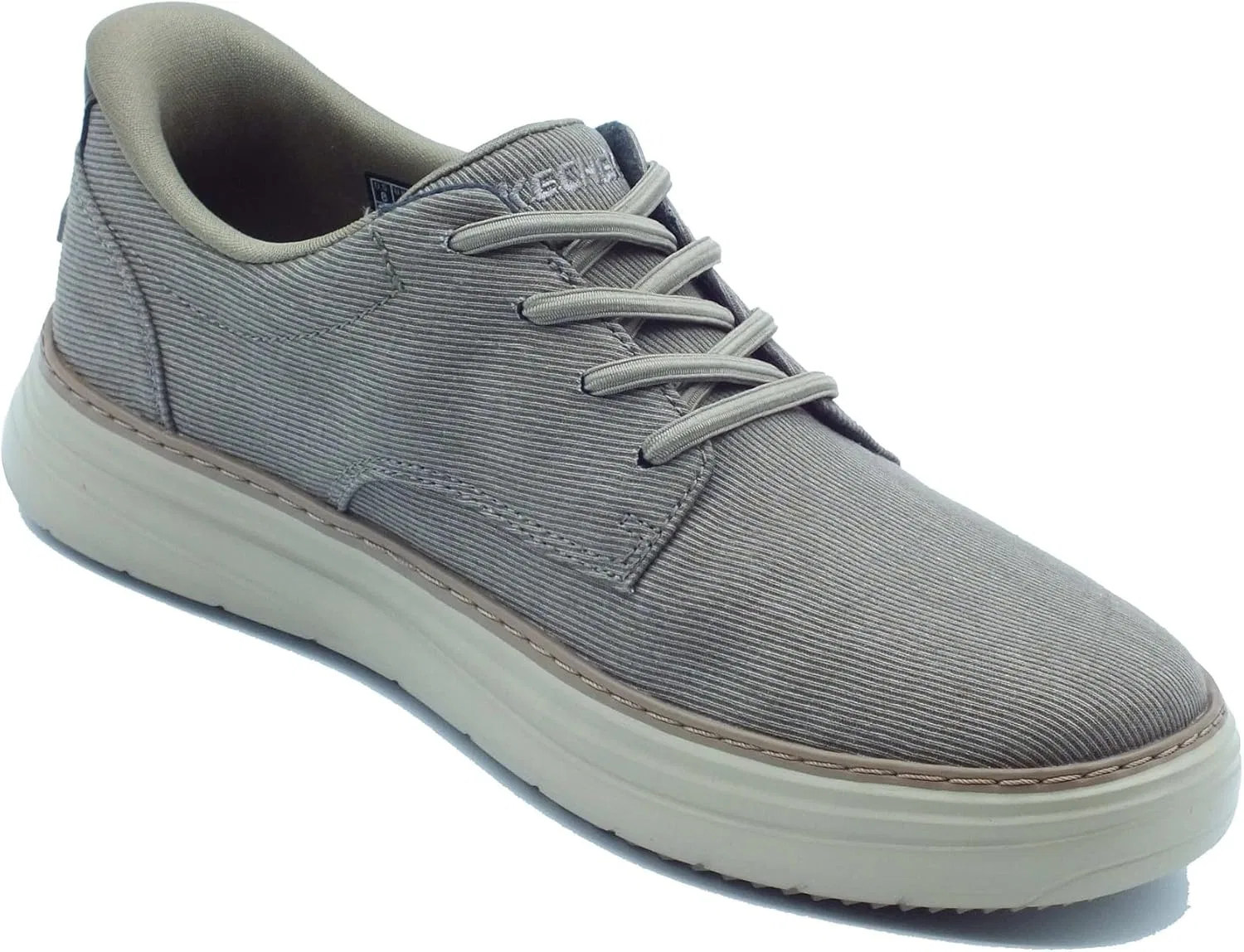 Кроссовки Skechers Slip-Ins 205701 Hyland Justino темно-бежевого цвета, мужские, из ткани — фото 2