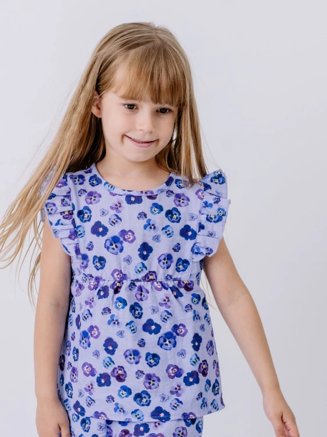 Топ 'Walkiddy - Purple Violas Blouse Топ' Walkiddy, Lilac — фото 2