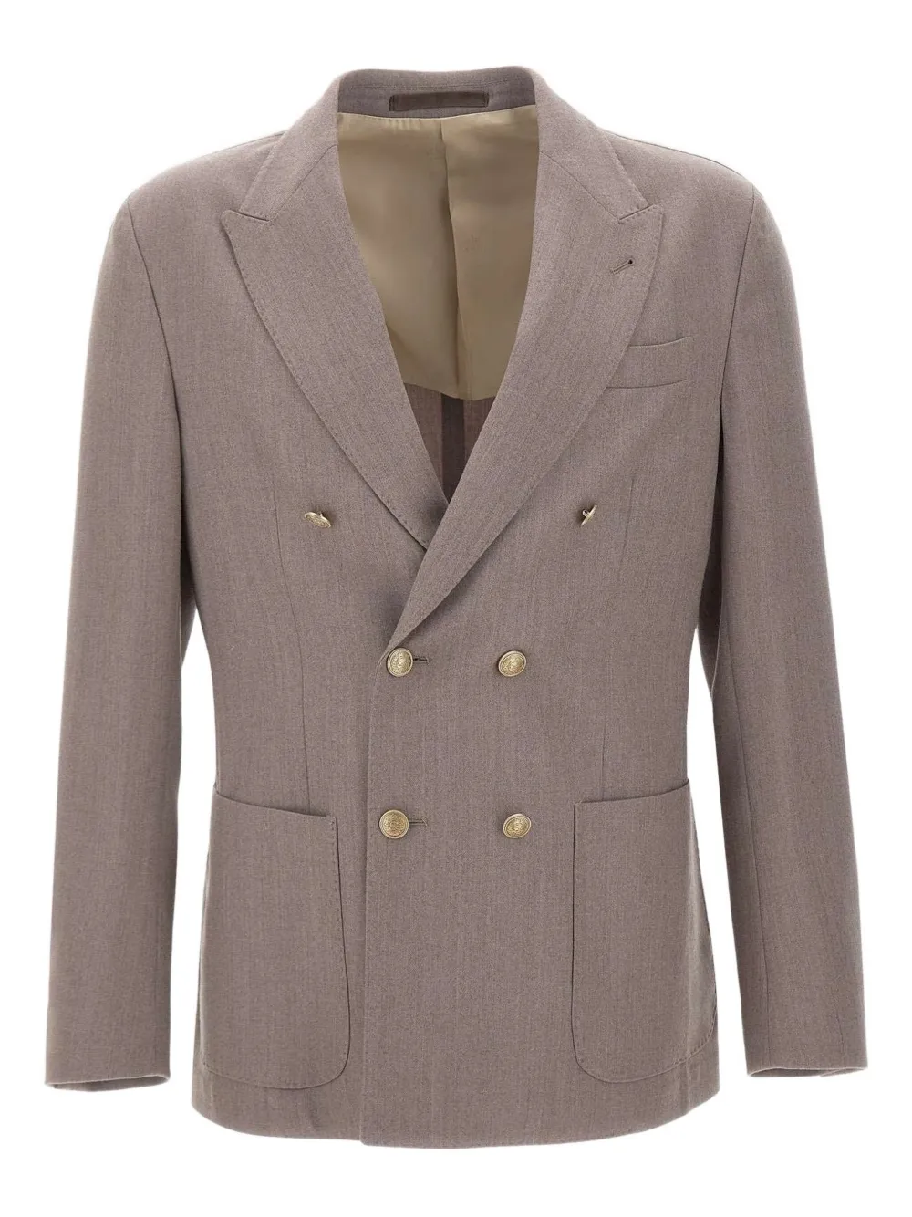 

Двубортный пиджак с лацканами «пик» Eleventy, нейтральный