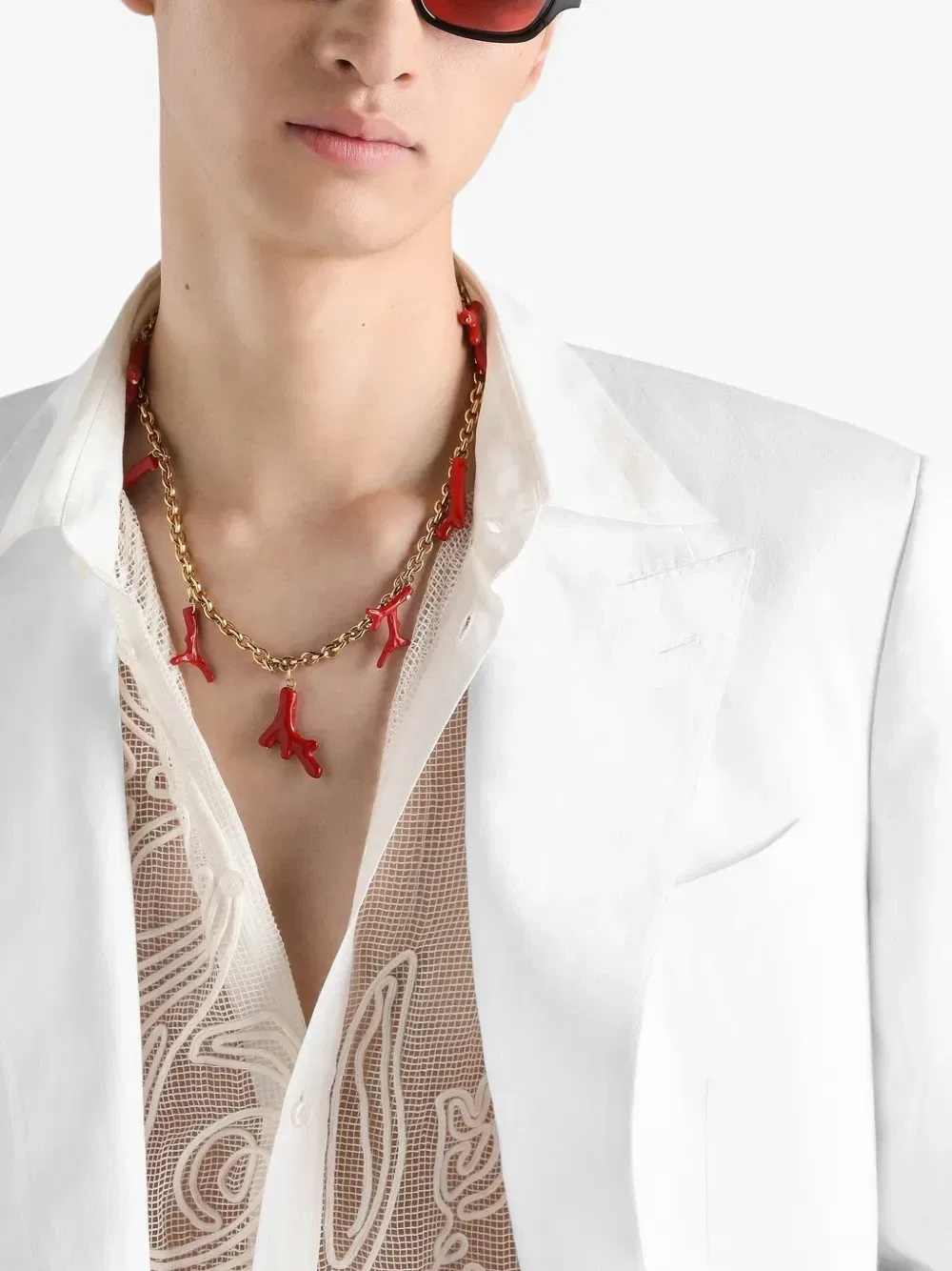Легкий однобортный льняной пиджак Сицилия Dolce & Gabbana, белый — фото 4