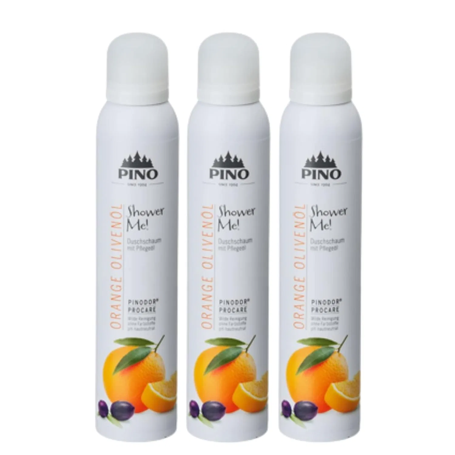 Пена для душа Pino Shower Me с апельсином и оливковым маслом, 3 x 200 мл Pino