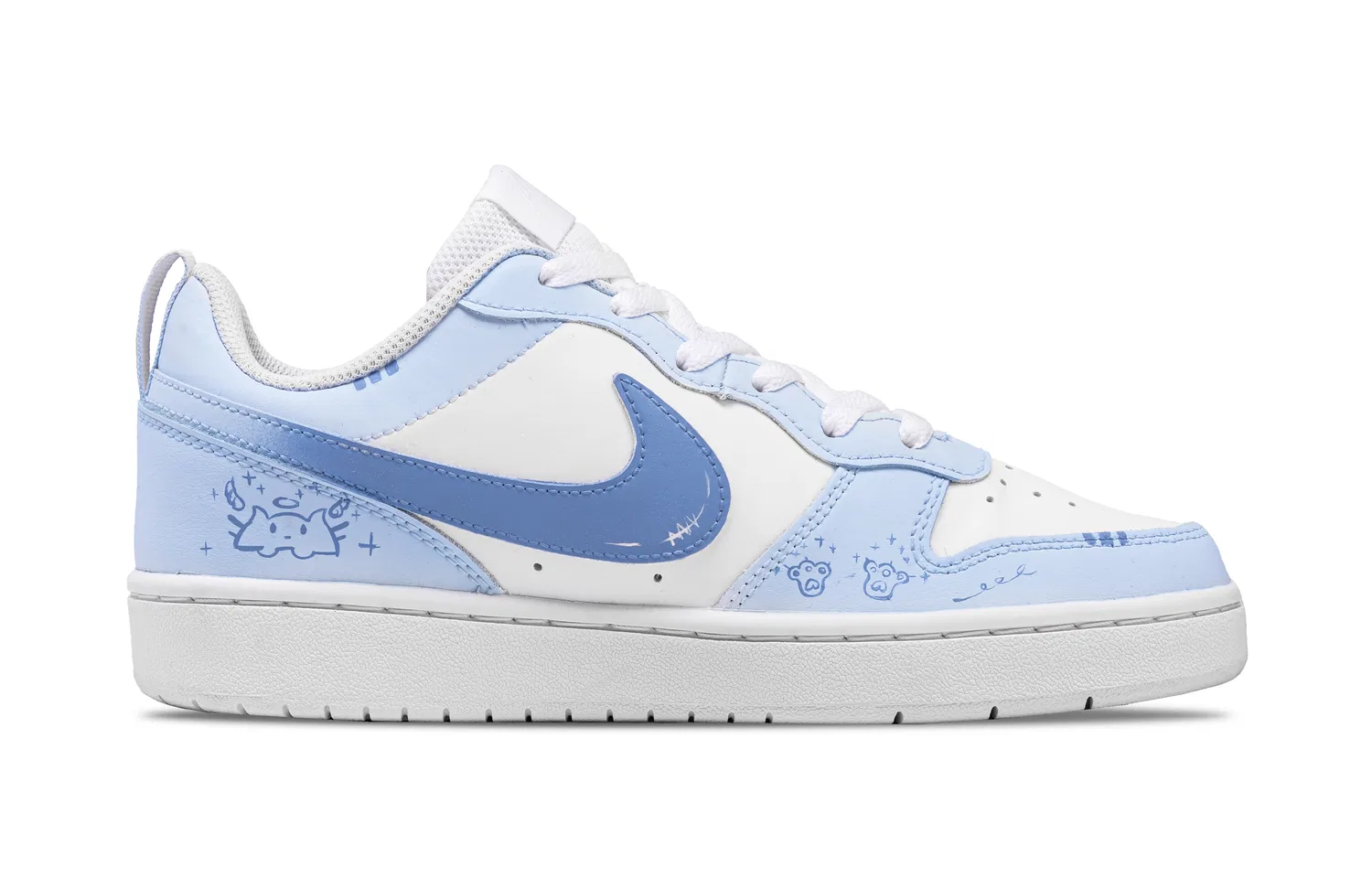 Кроссовки для скейтбординга Nike Court Borough Kids Blue White — фото 4