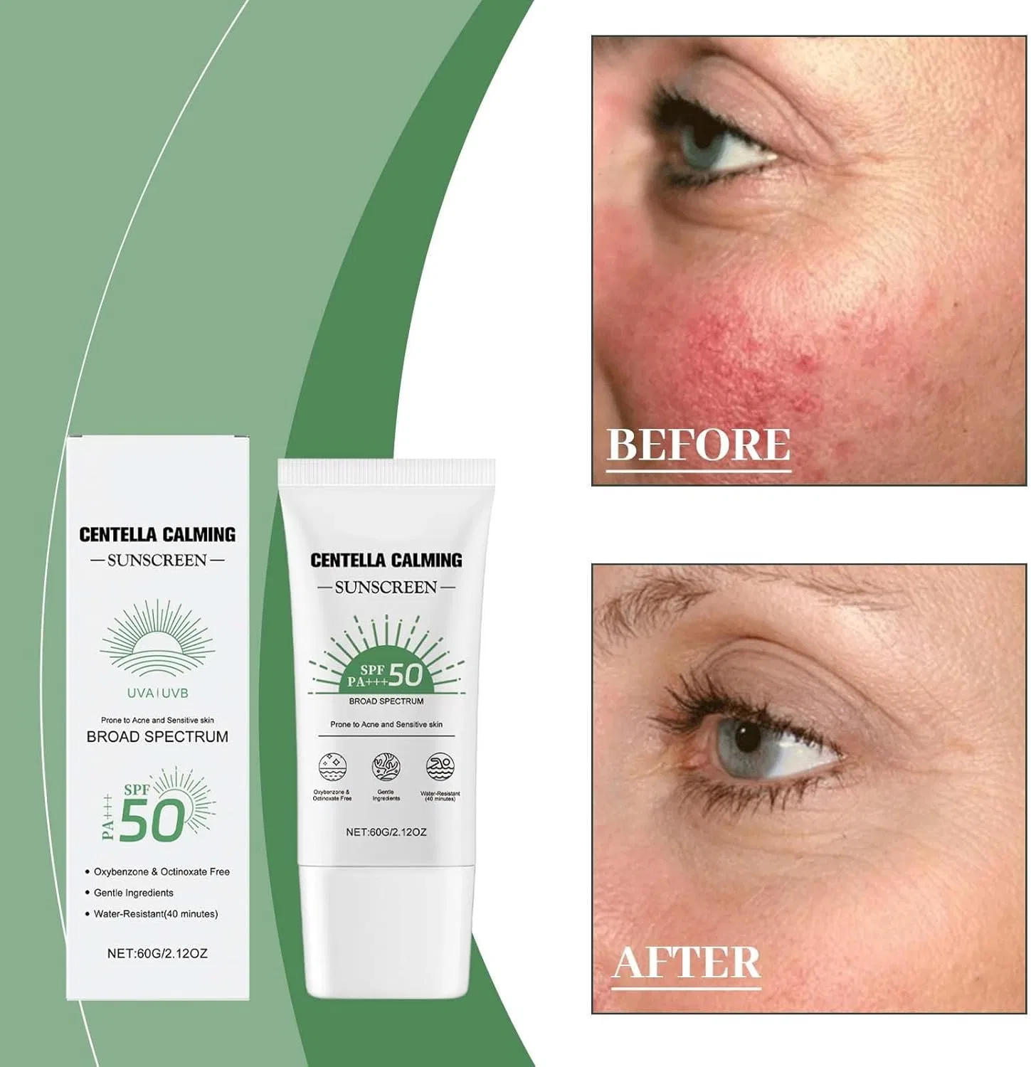 Солнцезащитный крем Tsuboxa Combing Sunscreen увлажняющий успокаивающий белый 80 г Generic — фото 2