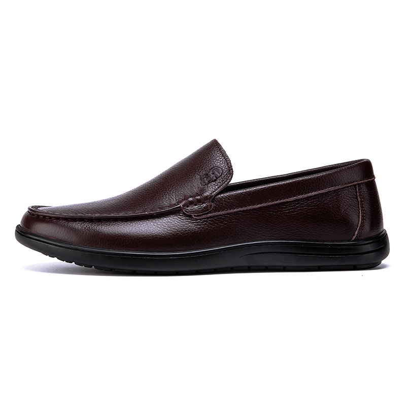 

LAORENTOU Повседневные кожаные туфли мужские низкие темно-коричневые/черные, цвет Dark Brown