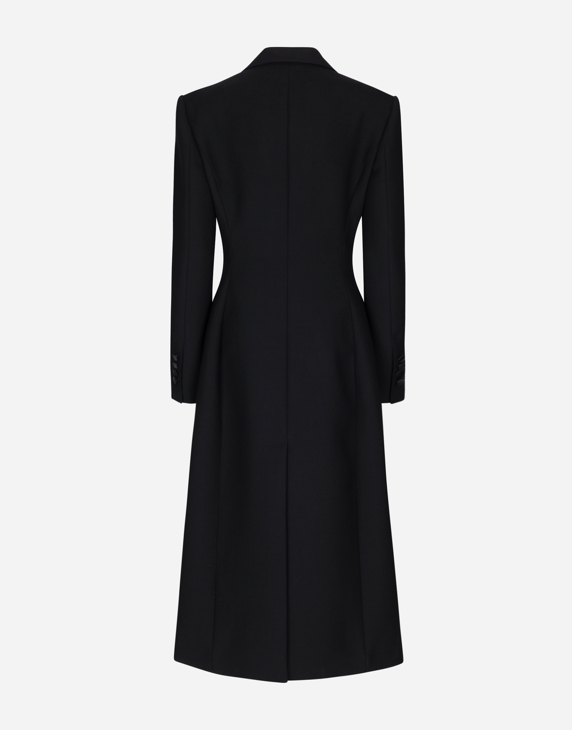 Длинное однобортное пальто из шерстяного кадди Dolce & Gabbana, черный — фото 2