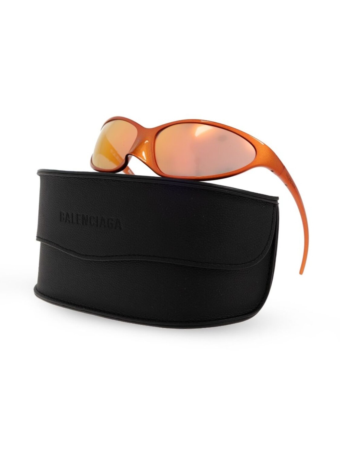 Balenciaga Eyewear солнцезащитные очки «кошачий глаз» 4G с зеркальными линзами, оранжевый — фото 2