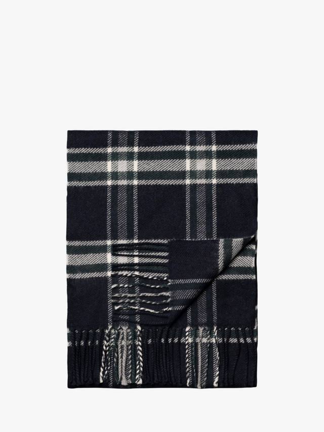 

Шарф из мериносовой шерсти в клетку Eton, Navy Blue