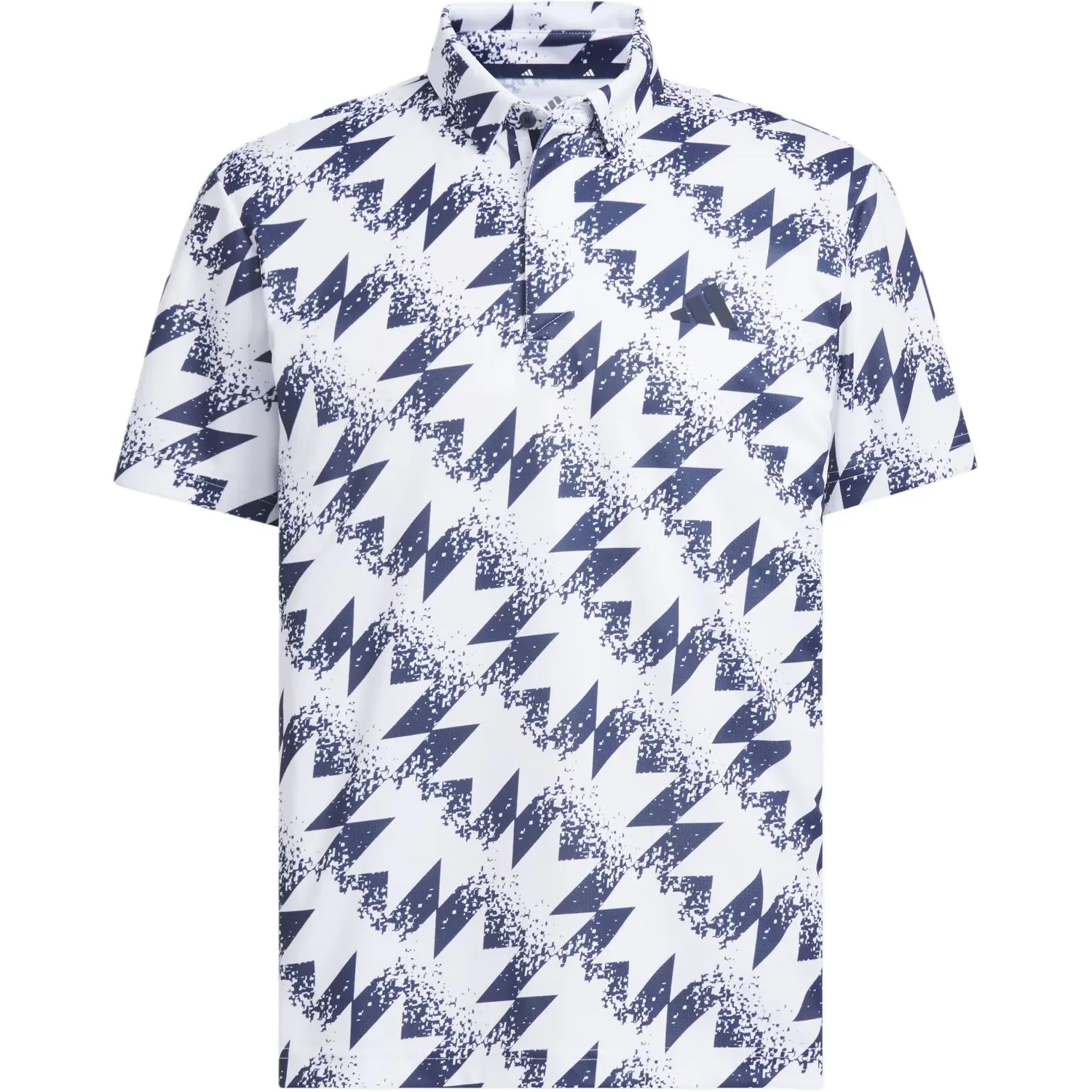 Поло для гольфа мужское White/College Navy с воротником Adidas
